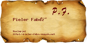Pieler Fabó névjegykártya